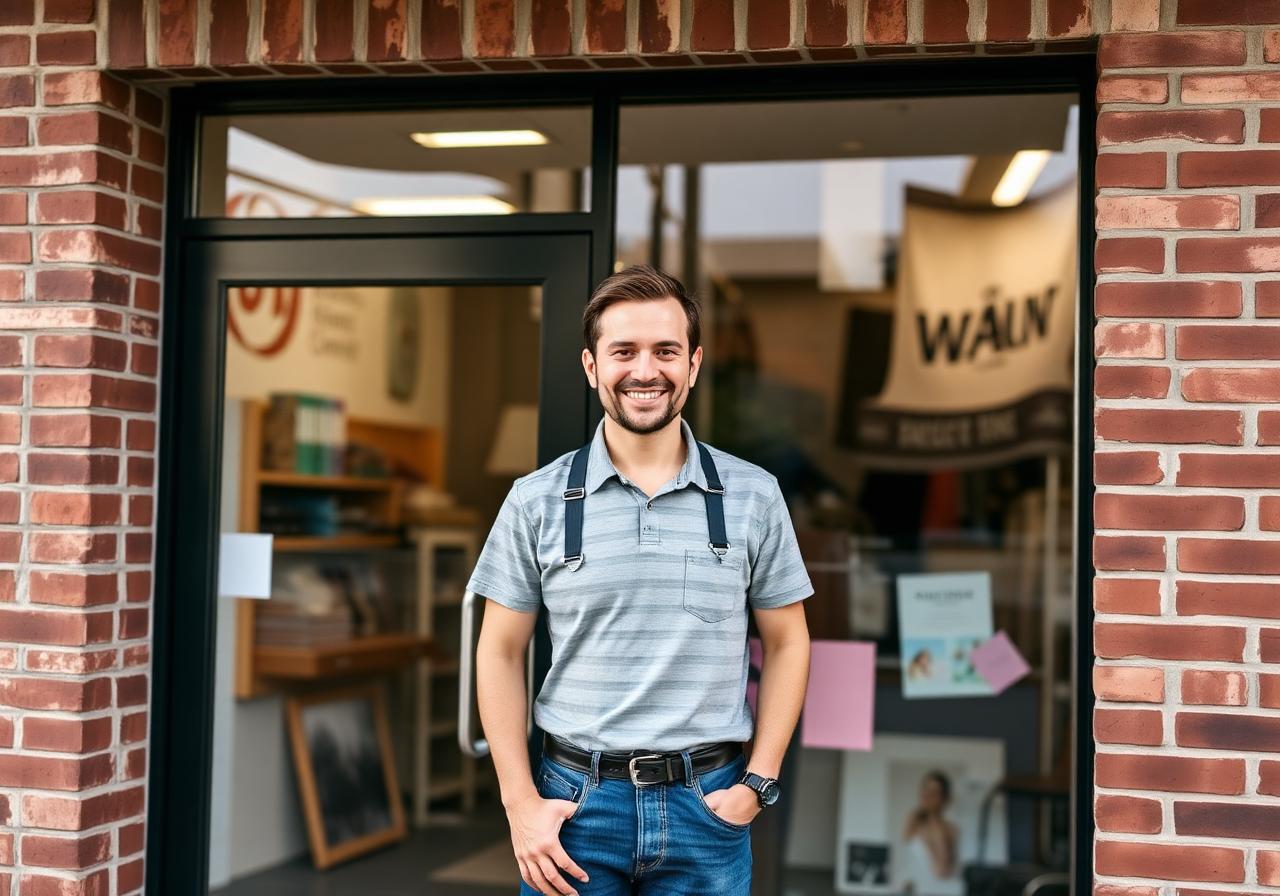 Local Amarillo business owner outside their storefront