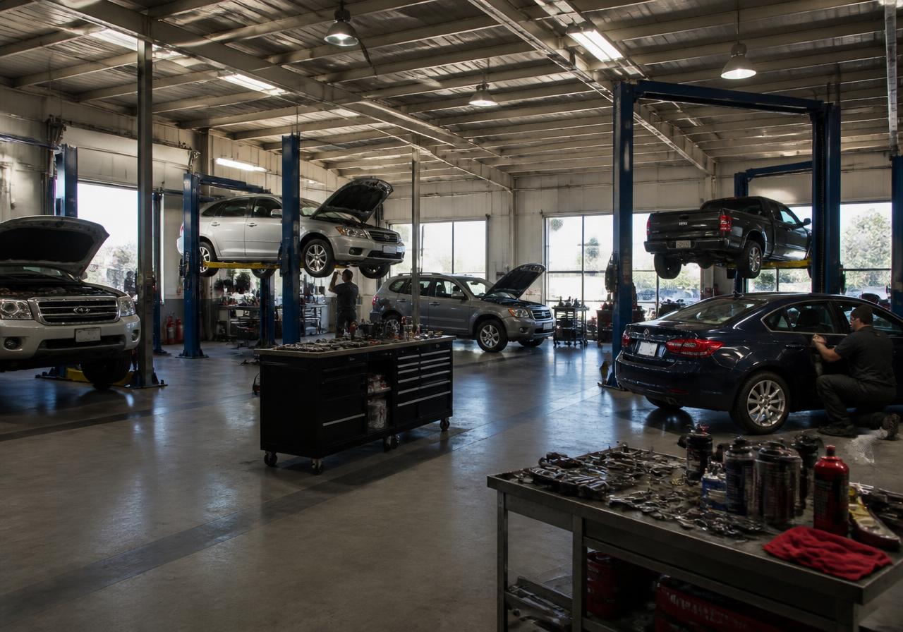 Independent auto repair shop with full service bays