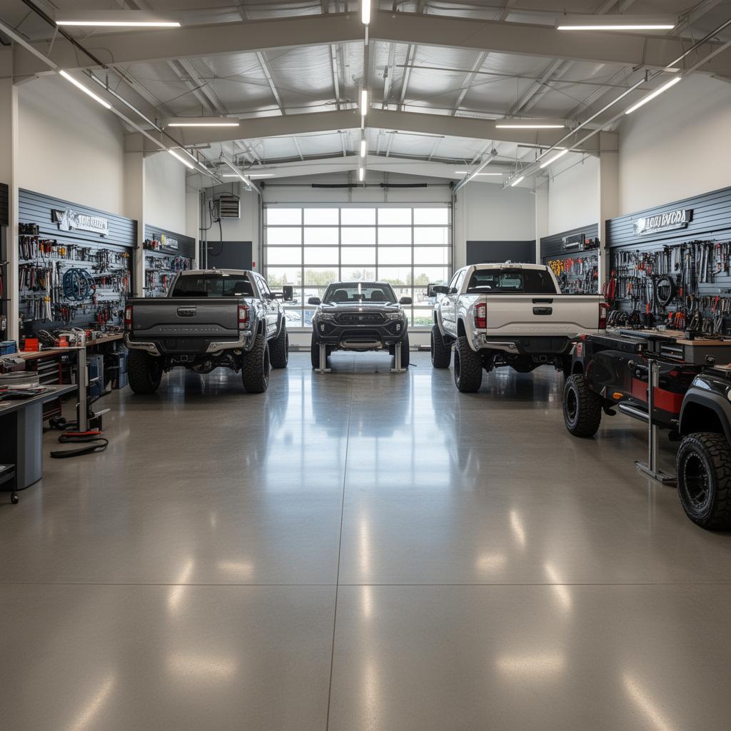 Clean truck shop interior